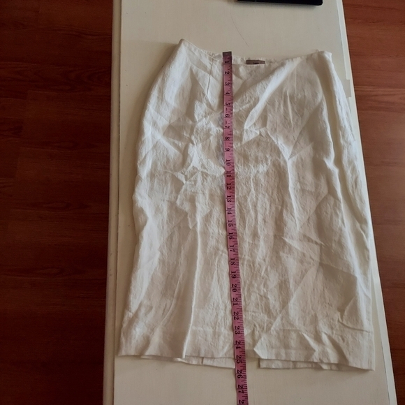 Sara Sturgeon Made in England Linen Pencil Skirt in Eggshell Sz 2 - Picture 7 of 8